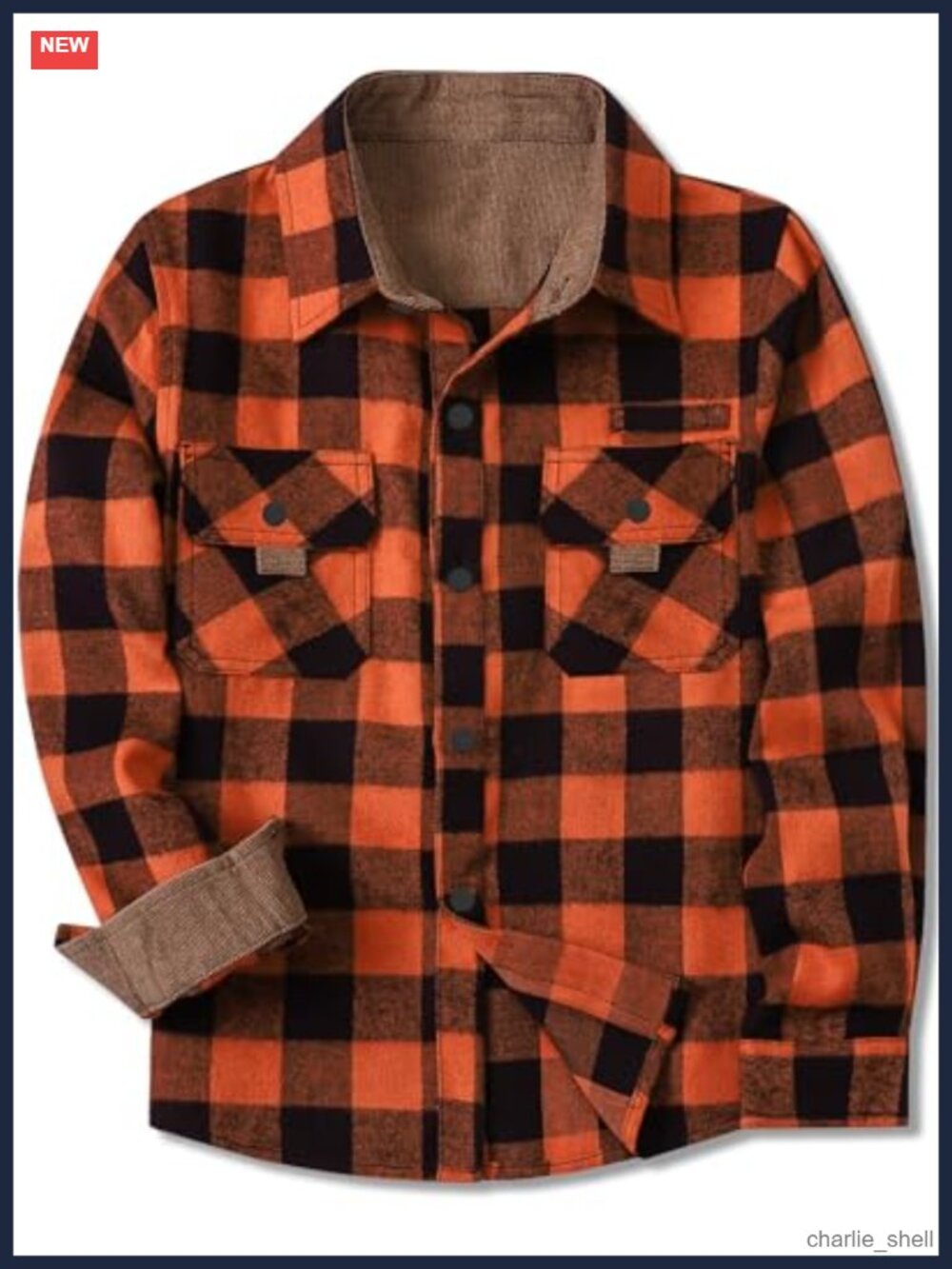 Men's Cotton Spandex Flannel Button Down Shirt